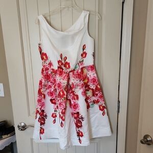 Floral White and Pink Dress